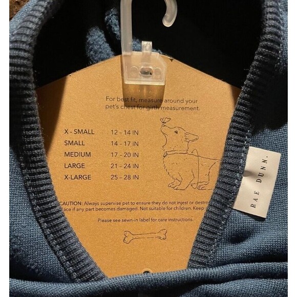 Rae Dunn 'THANKFUL FOR TREATS' Dog Hoodie Blue Sz Small Autumn Party - Picture 4 of 5